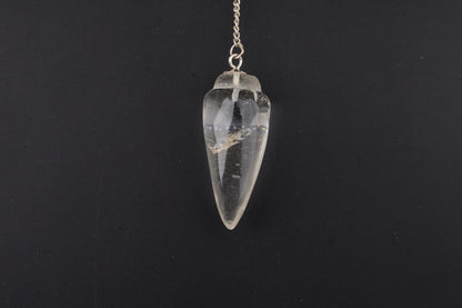 Clear Quartz Unfaceted Cone Pendants