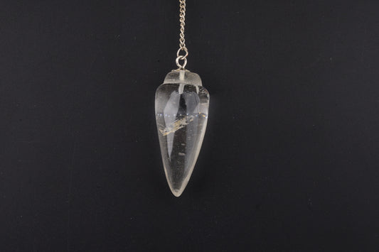 Clear Quartz Unfaceted Cone Pendants