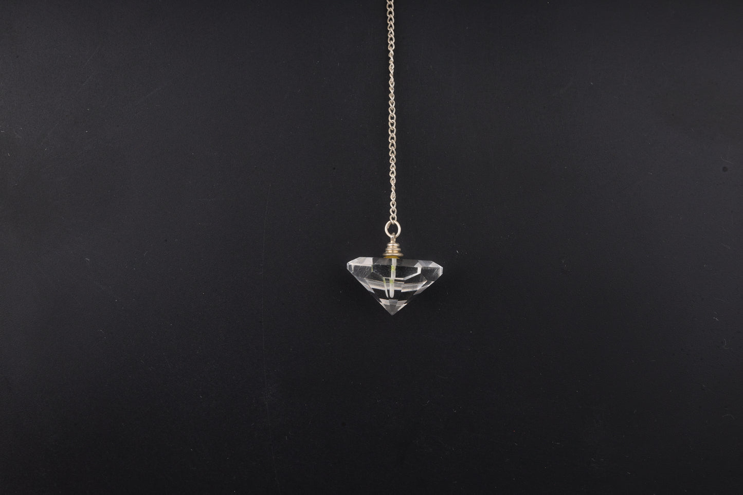 Clear Quartz Faceted Pyramid Pendulums