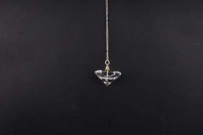 Clear Quartz Faceted Pyramid Pendulums