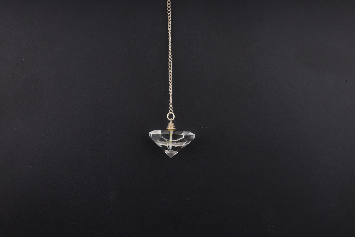 Clear Quartz Faceted Pyramid Pendulums
