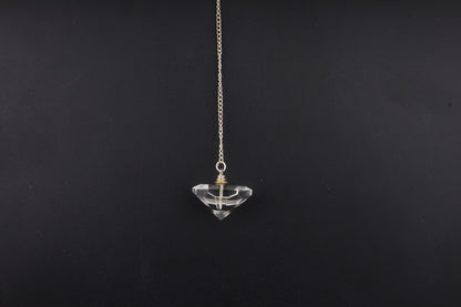 Clear Quartz Faceted Pyramid Pendulums