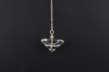 Clear Quartz Faceted Pyramid Pendulums