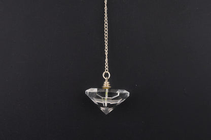 Clear Quartz Faceted Pyramid Pendulums