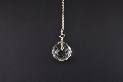 Clear Quartz Faceted Ball Pendants
