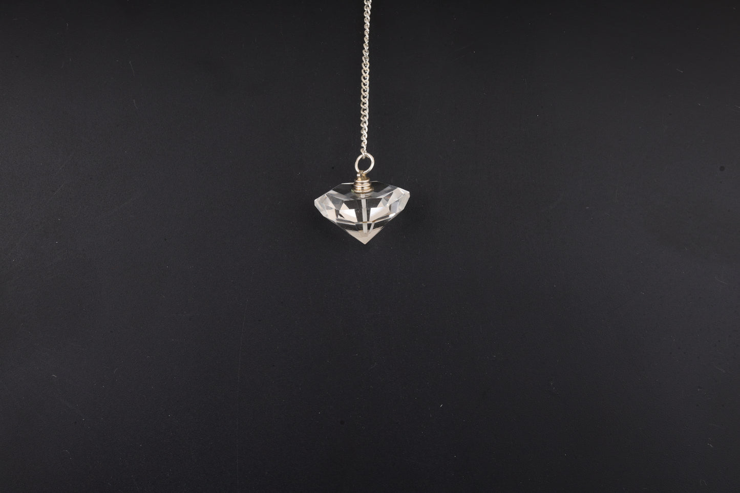 Clear Quartz Faceted Pyramid Pendulums
