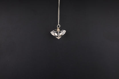 Clear Quartz Faceted Pyramid Pendulums