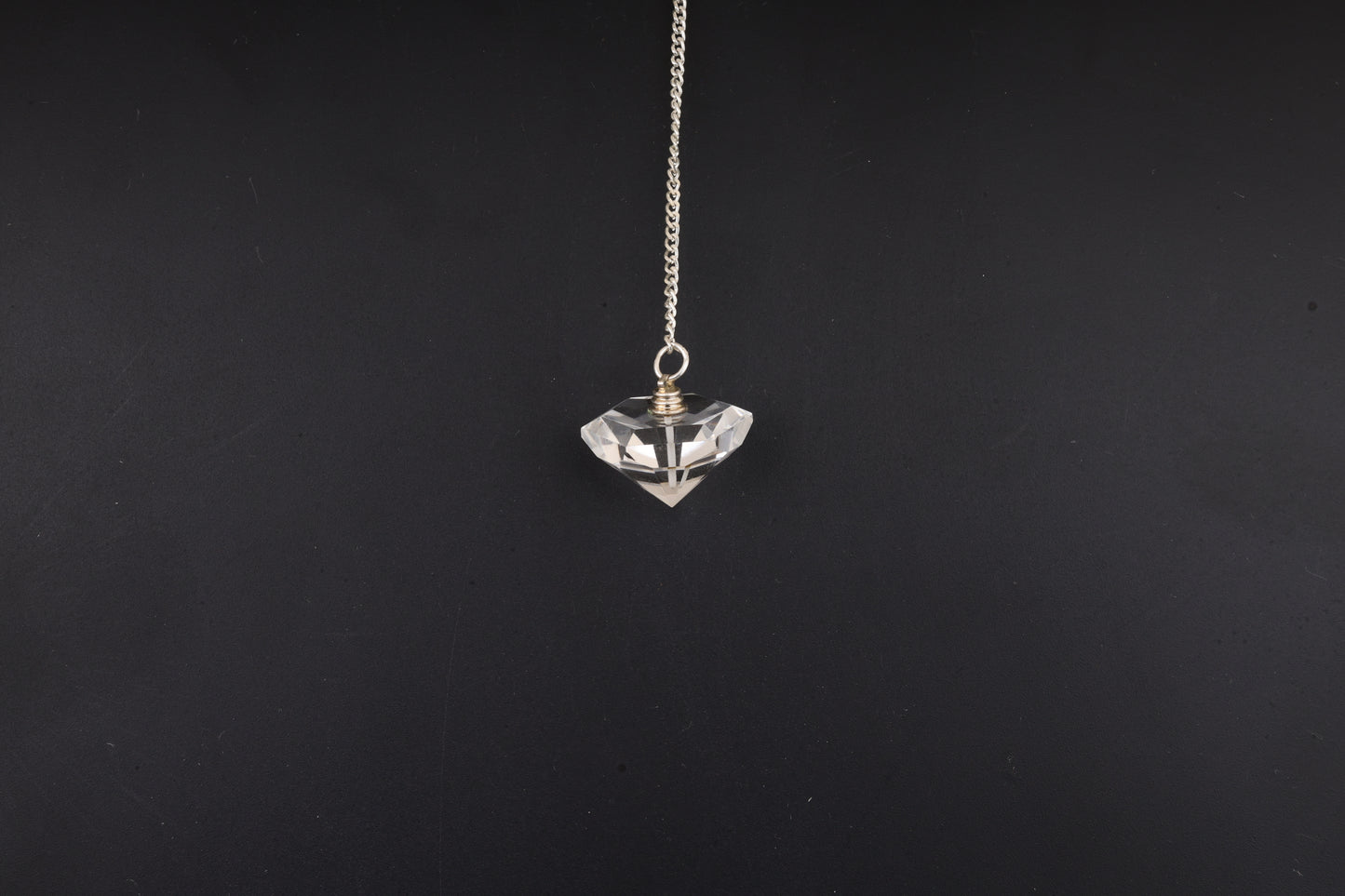Clear Quartz Faceted Pyramid Pendulums