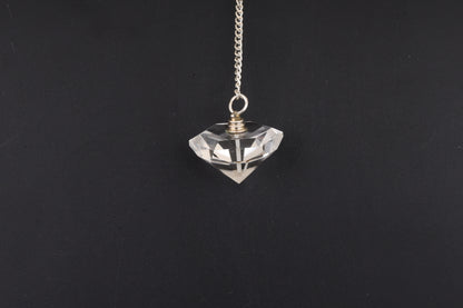 Clear Quartz Faceted Pyramid Pendulums