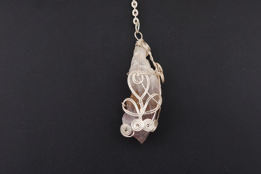 Chevron Amethyst Wire Wrap Pendants