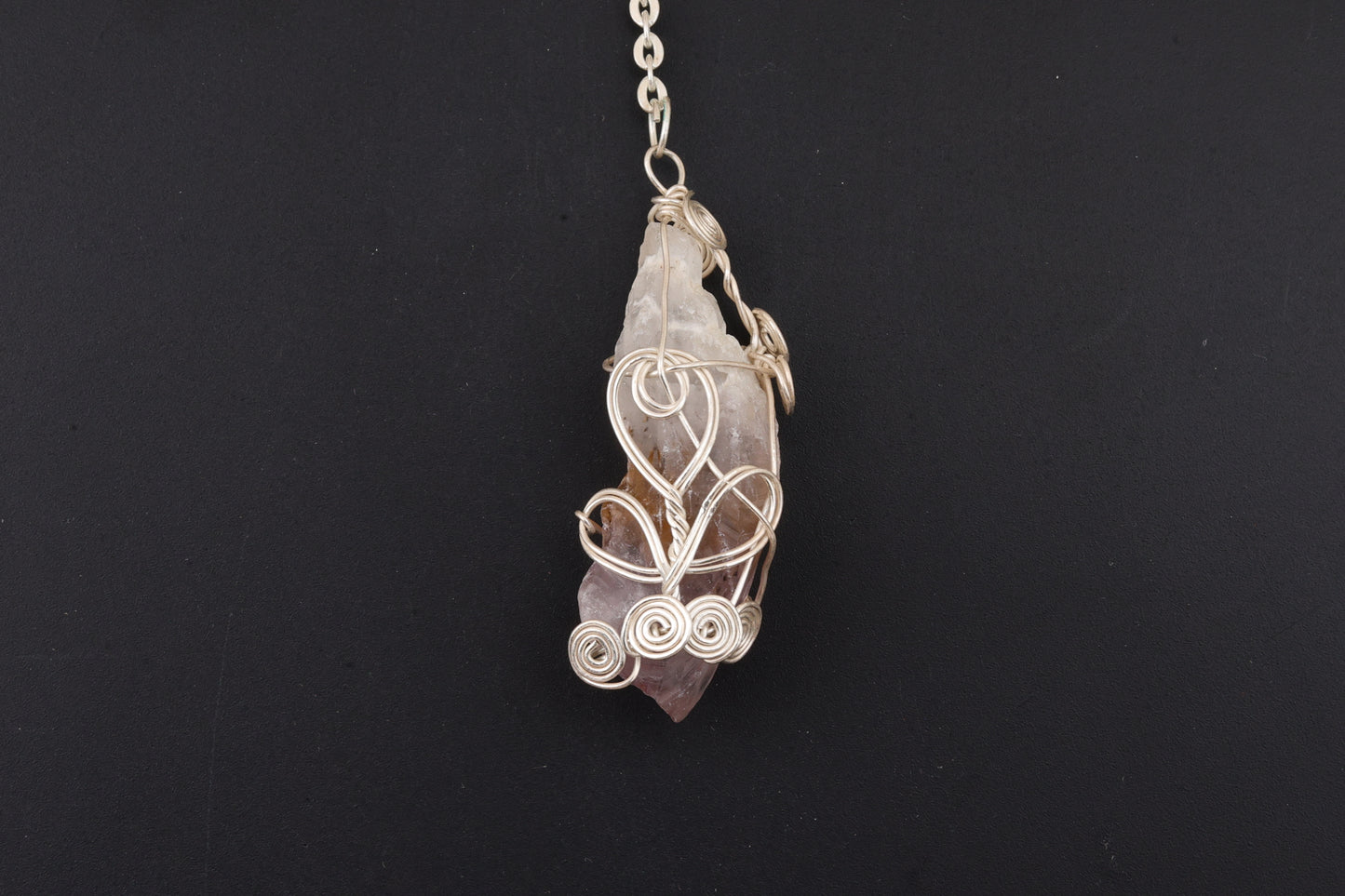 Chevron Amethyst Wire Wrap Pendants
