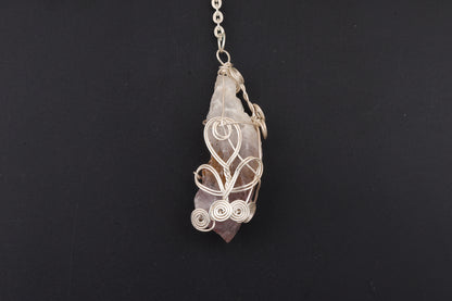 Chevron Amethyst Wire Wrap Pendants