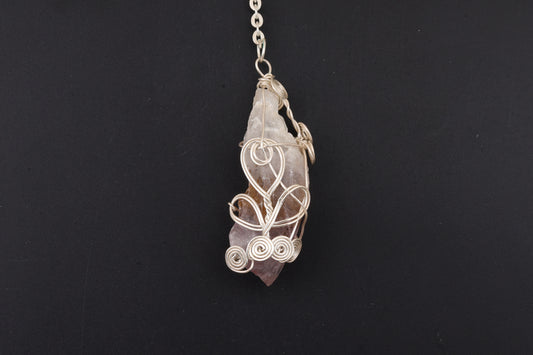 Chevron Amethyst Wire Wrap Pendants