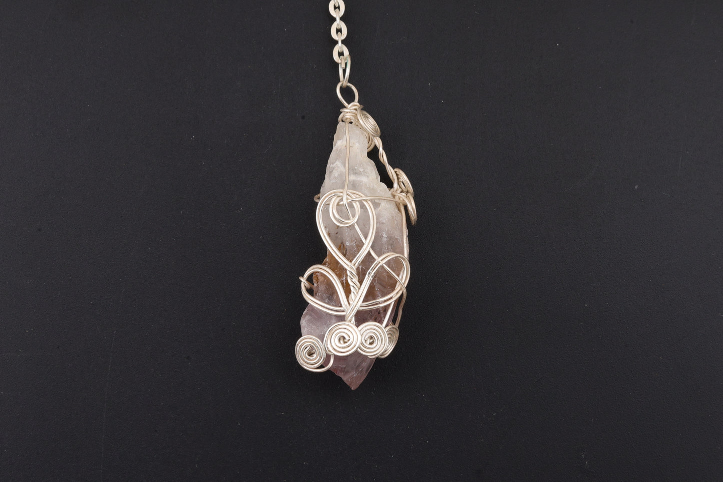 Chevron Amethyst Wire Wrap Pendants