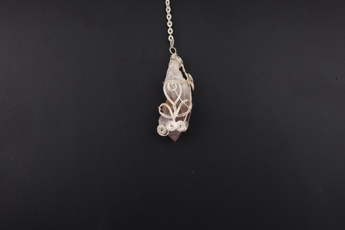 Chevron Amethyst Wire Wrap Pendants