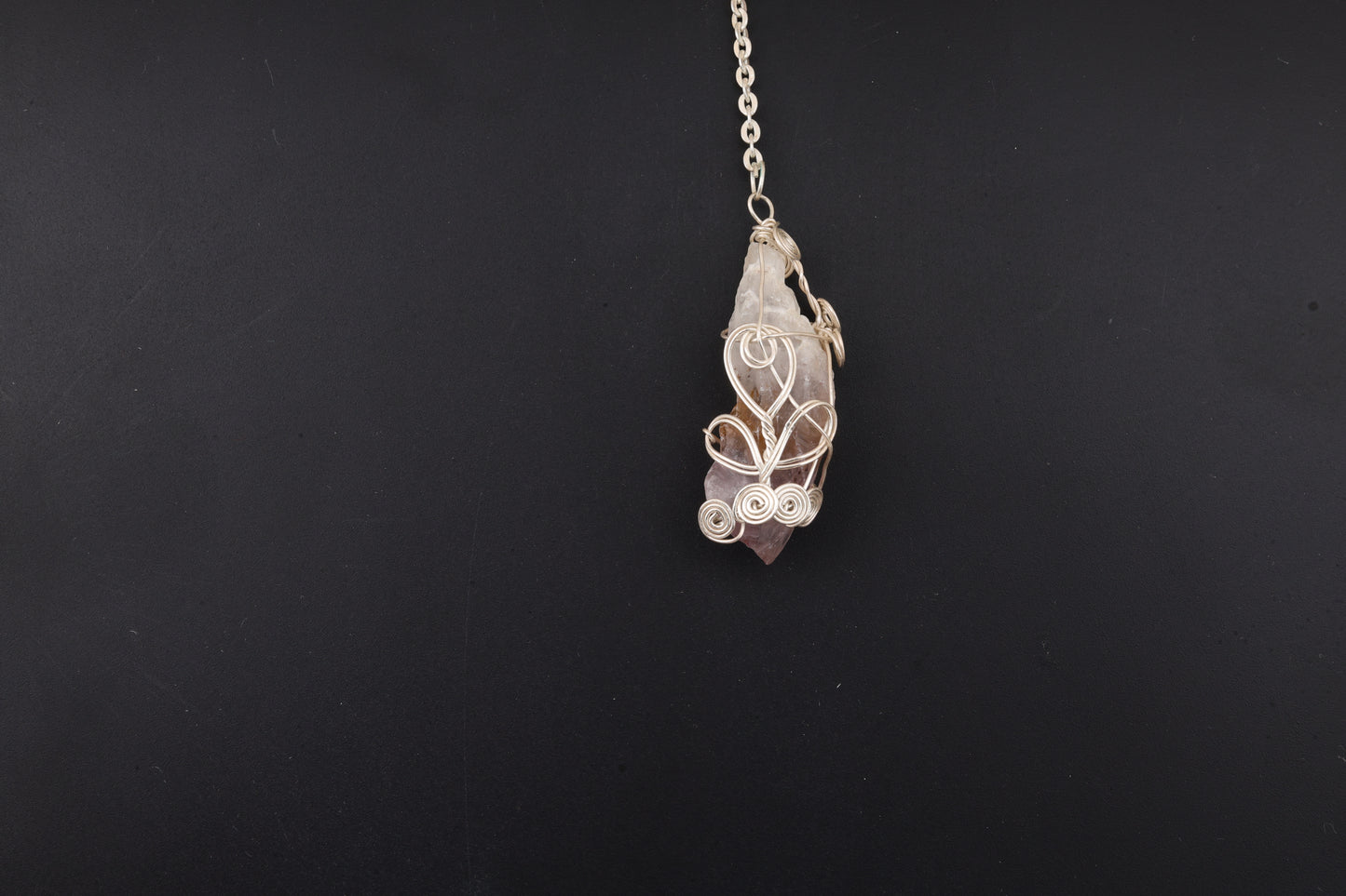 Chevron Amethyst Wire Wrap Pendants