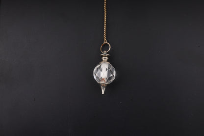 Clear Quartz Faceted Ball Cone Pendants