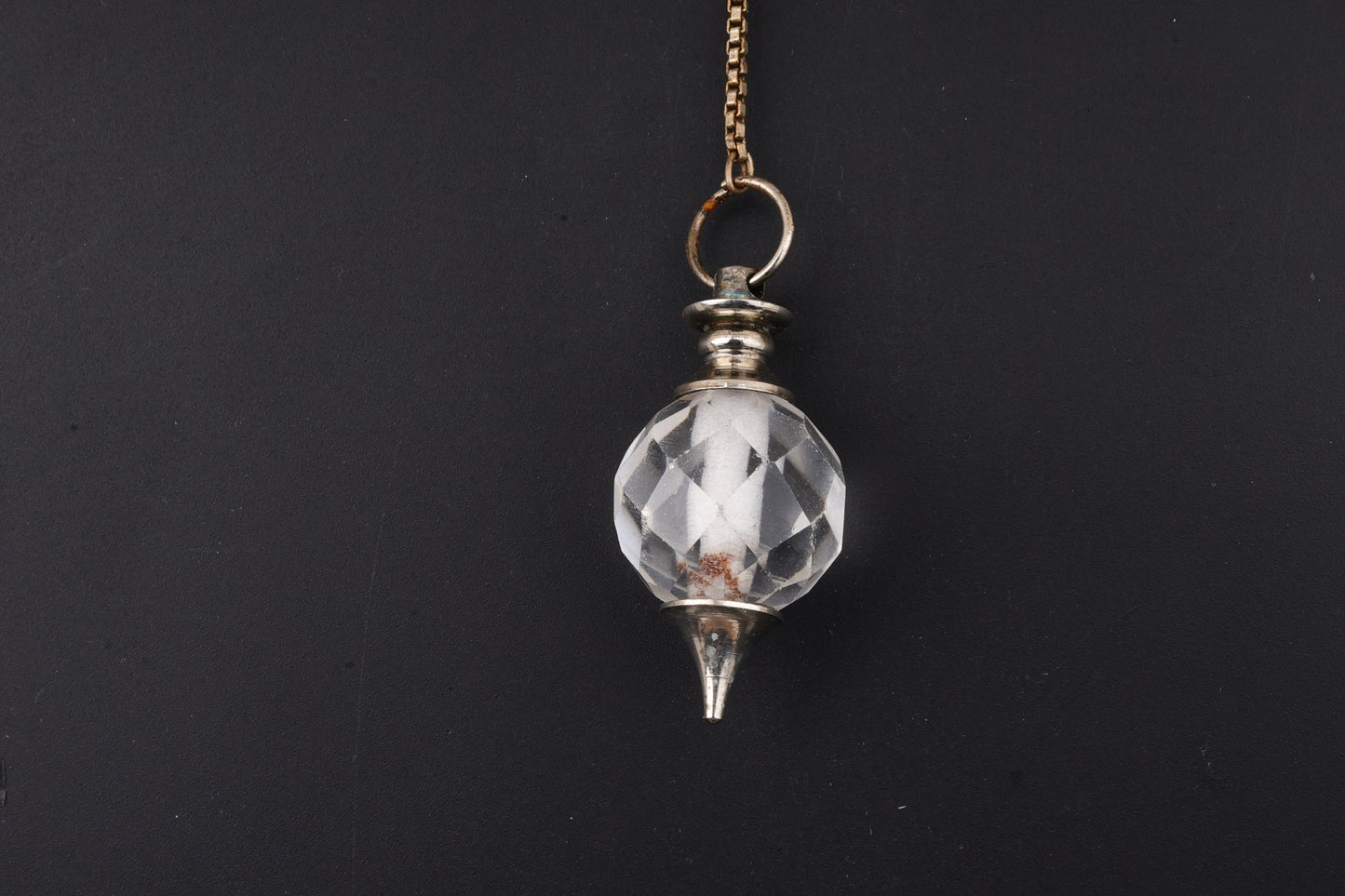 Clear Quartz Faceted Ball Cone Pendants