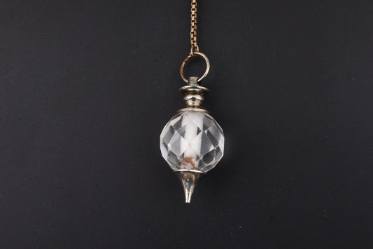 Clear Quartz Faceted Ball Cone Pendants