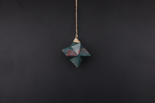 Bloodstone Merkaba Pendants