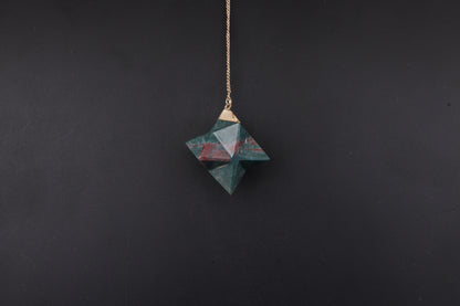 Bloodstone Merkaba Pendants