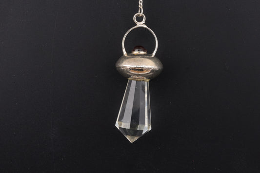 Clear Quartz with Garnet Pendants