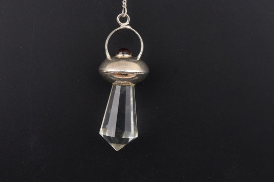Clear Quartz with Garnet Pendants