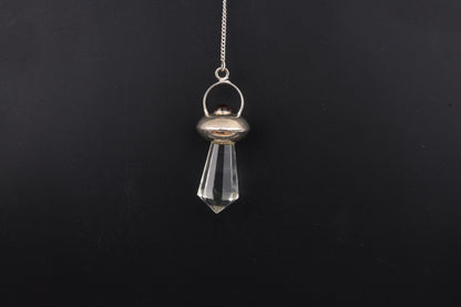 Clear Quartz with Garnet Pendants