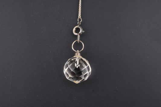 Clear Quartz Faceted Ball Pendants