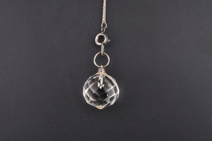 Clear Quartz Faceted Ball Pendants