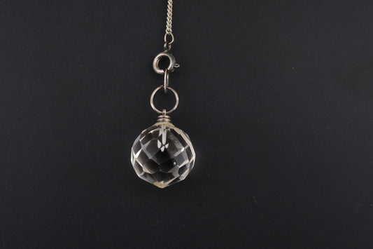Clear Quartz Faceted Ball Pendants