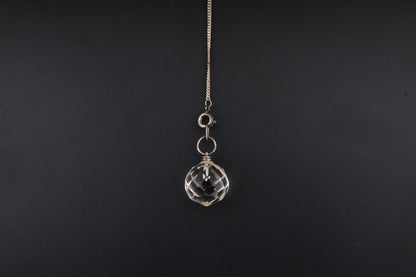 Clear Quartz Faceted Ball Pendants