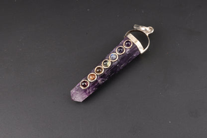 7 Chakra Amethyst Pendants