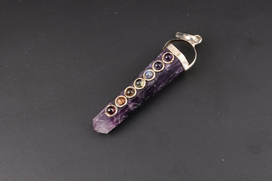 7 Chakra Amethyst Pendants