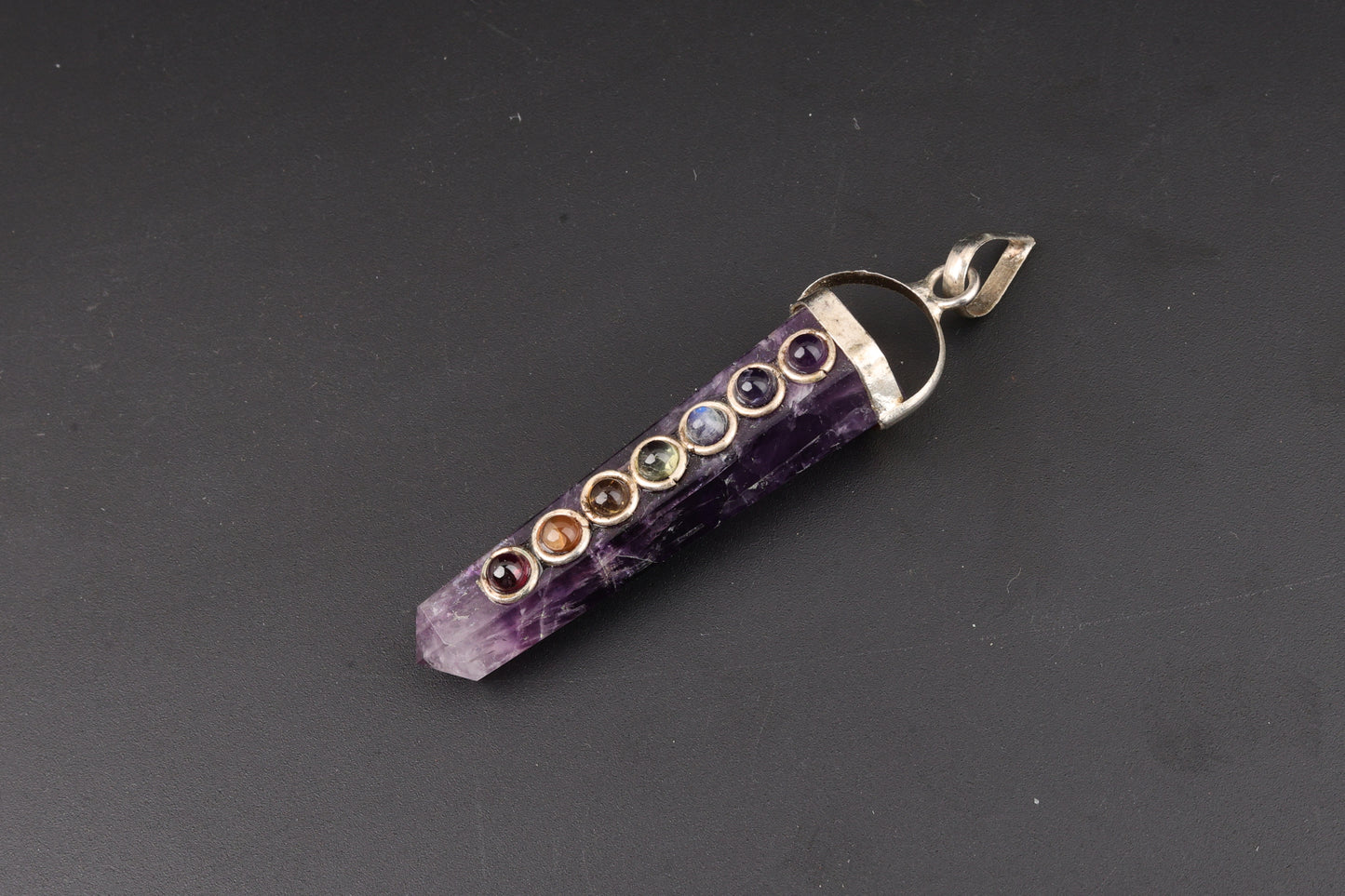 7 Chakra Amethyst Pendants
