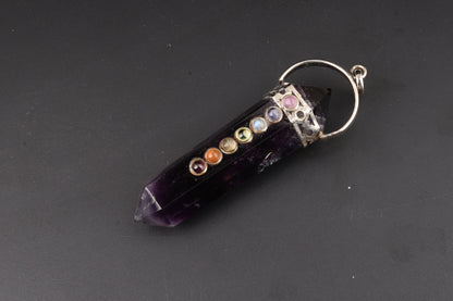 7 Chakra Fluorite Double Terminated Vogel Pendants
