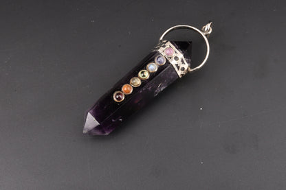 7 Chakra Fluorite Double Terminated Vogel Pendants