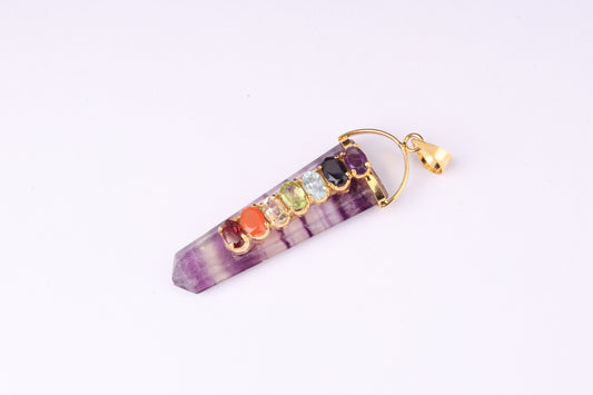7 Chakra Fluorite Pendants 1