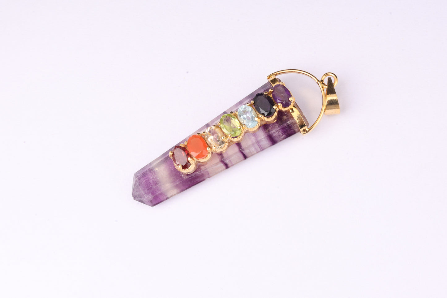 7 Chakra Fluorite Pendants 1