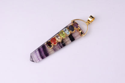 7 Chakra Fluorite Pendants 1