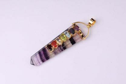 7 Chakra Fluorite Pendants 1