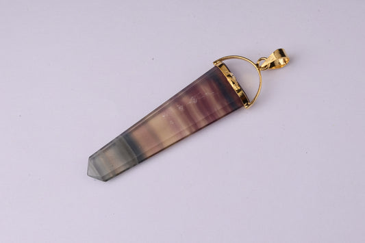 Rainbow Fluorite Point Pendants