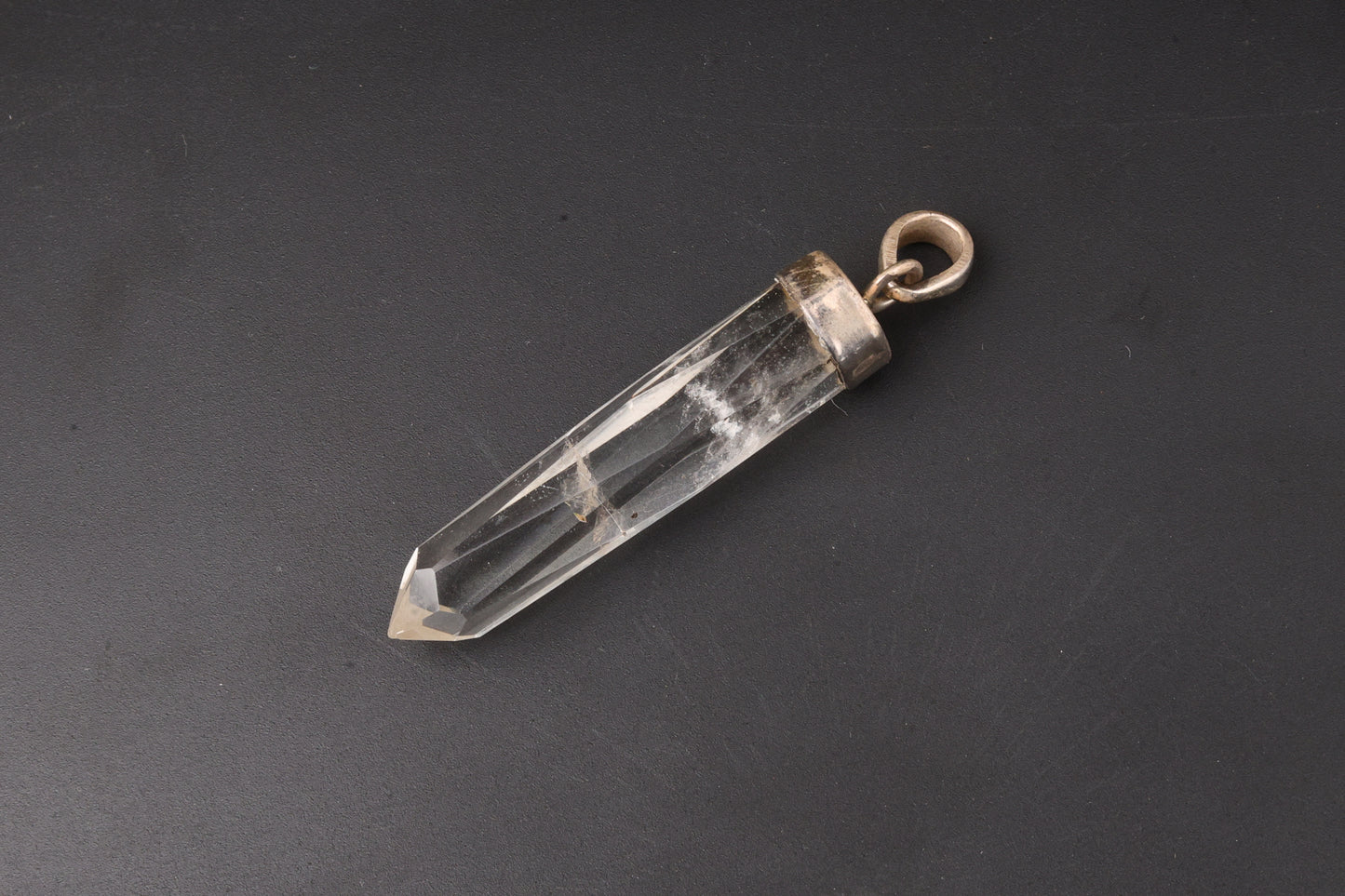 Clear Quartz Faceted Point Pendants