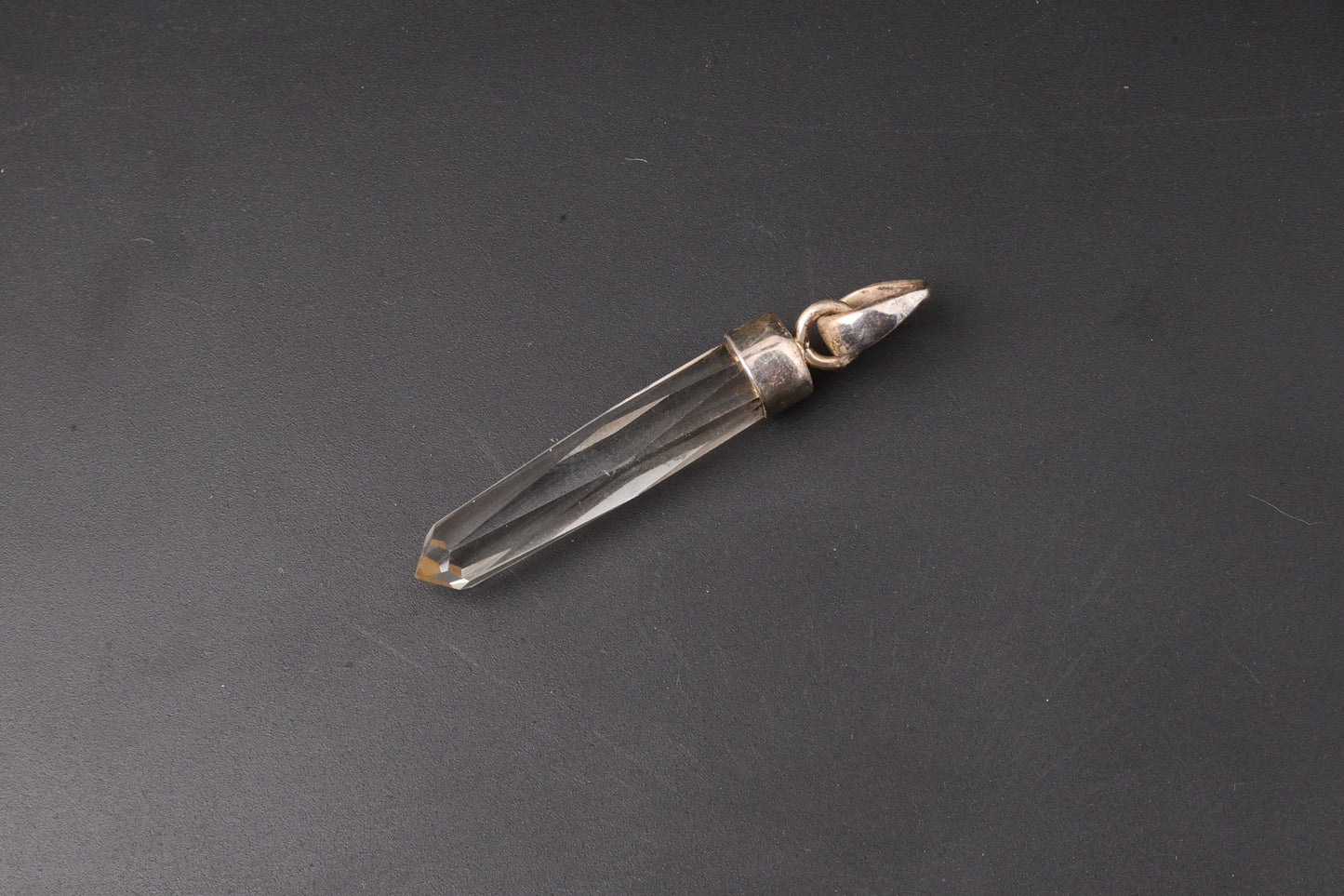 Clear Quartz Faceted Point Pendants