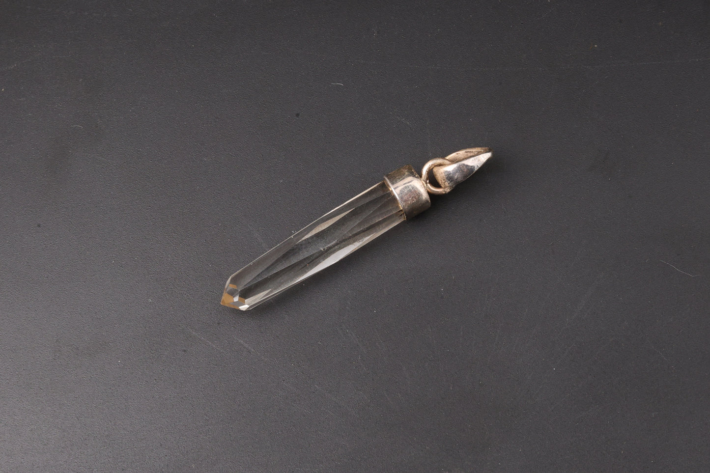 Clear Quartz Faceted Point Pendants
