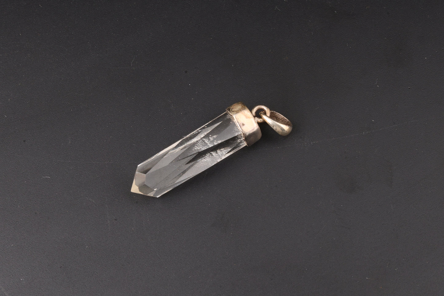 Clear Quartz Faceted Point Pendants