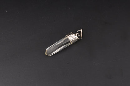 Clear Quartz Faceted Point Pendants