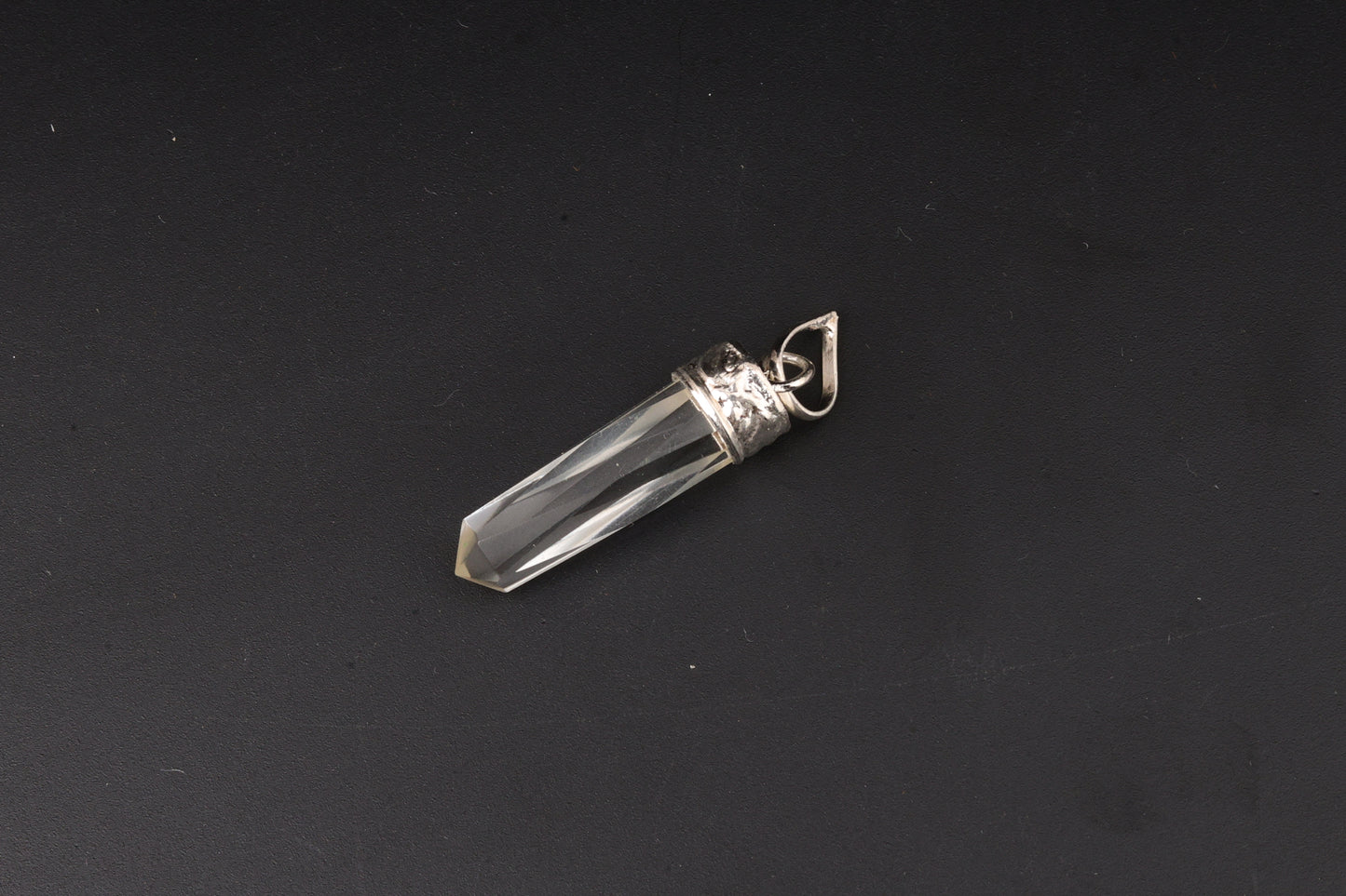 Clear Quartz Faceted Point Pendants