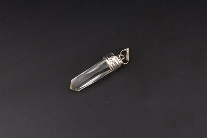 Clear Quartz Faceted Point Pendants