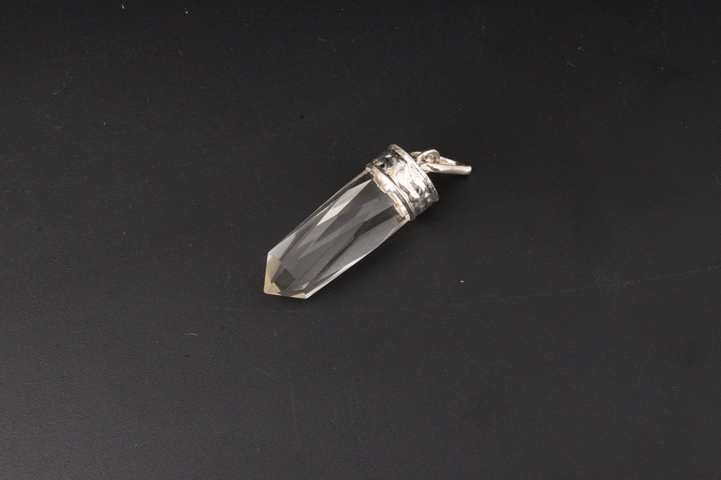 Clear Quartz Faceted Point Pendants